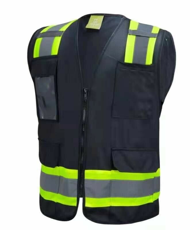 Surveyor Black Two Tones Safety Vest ,With Multi-Pocket Tool/ Photo ID Size 3XL