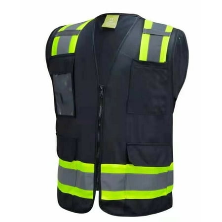 

Surveyor Black Two Tones Safety Vest With Multi-Pocket Tool/ Photo ID Size XS