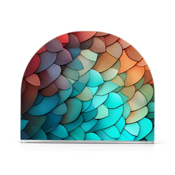 Orange and Blue Acrylic Napkin Holder Clear Paper Tissue Dispenser Kitchen Dining Room Bathroom Party Hotel