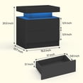 thumbnail image 2 of Bingoday LED Nightstand Black Modern Night Stand With 2 Drawers - Bedside Tables for Bedroom End Tables With Strip Lights, 2 of 14