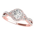 thumbnail image 4 of Aone Jewelry 3/4 Carat Natural Diamond Halo Engagement Wedding Bridal Set Trio Ring With Twisted Design For Woman Crafted In 10K Solid Rose White and Yellow Gold, 4 of 5