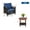 Blue, variant on 3 Pieces Patio Wicker Furniture Set, Outdoor Sofa Set with Washable Cushions & Acacia Table, Rattan Bistro Set for Small Space Balcony Backyard