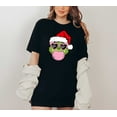 thumbnail image 3 of Moonlight Apparel Funny Christmas T-Shirt for Women & Men Cute Green Character Bubblegum Santa Hat Tee Trendy Holiday Graphic Shirt Unisex Short Sleeve Top, 3 of 6
