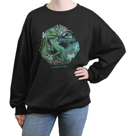 Juniors Jurassic Park Clever Velocicraptor Sweatshirt