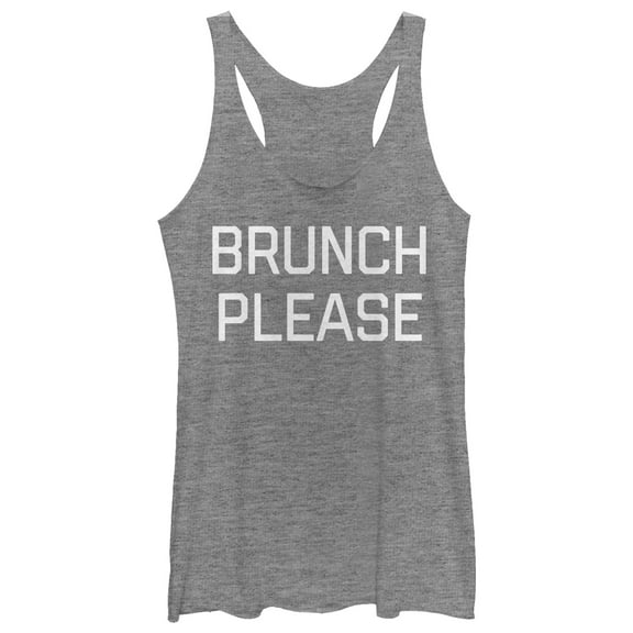 Women's CHIN UP Brunch Please  Racerback Tank Top Gray Heather X Large