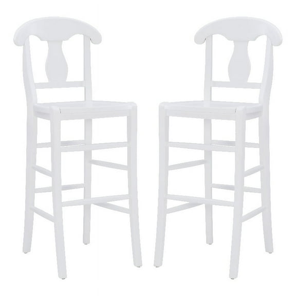 Linon Vance Wood Commercial Grade Set of Two Barstools in White