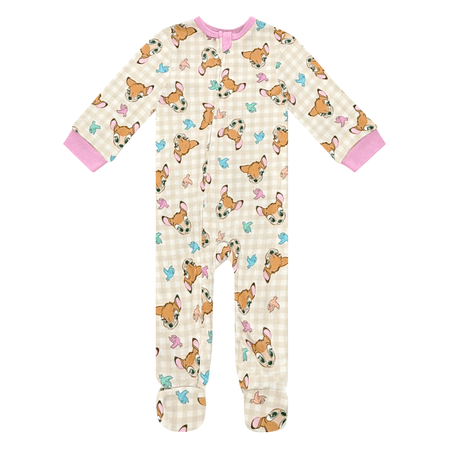 Disney Baby Onesie Zip-Up Sleeper - Bambi Hacci Sleep N Play Footed Onesie Pajamas, Boys Girls Size: 0-3 Months