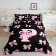 thumbnail image 2 of Castle Fairy 3-Piece Full Size Comforter Set, Monogram Initial And Bow Print, 2 of 8