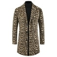 thumbnail image 5 of INSPIRE CHIC Animal Printed Trench Coat for Men's Notched Lapel Classic Vintage Winter Overcoats S Khaki, 5 of 6