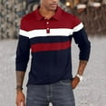 thumbnail image 5 of Cathalem Polos Polo pour Hommes Manches Longues Taille Régulière et Grande Taille Golf, Marine TG, 5 of 5