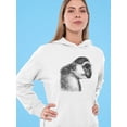 thumbnail image 2 of Green Monkey Sketch Hoodie Women -Image by Shutterstock, Female Small, 2 of 4