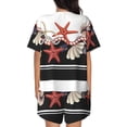 thumbnail image 3 of Kdxio Starfishes Shells Print Pajamas Sets for Women Short-Sleeved Pjs with Lounge Shorts Two Piece Sleepwear S-4XL, 3 of 9