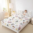 thumbnail image 4 of Feelyou Cute Elephant Animal Full Size Sheets, Rainbow Flower Bed Sheets, 4 Pieces, 4 of 7