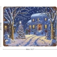 thumbnail image 2 of Funny Tin Sign, Christmas Tree, Cabin, Snow,Night, Christmas Decorative Metal Sign for Party Home Office Coffee Bar Club Man Cave Wall Decor, Vintage Farmhouse Tin Sign 12x16 inches, 2 of 8