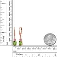 thumbnail image 2 of Gem Stone King 18K Rose Gold Plated Silver Green Peridot and Pink and White Lab Grown Diamond Dangle Earrings for Women (4.73 Cttw, Oval 9X7MM), 2 of 3