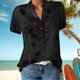 thumbnail image 1 of Camisas Estampadas Camisa casual de primavera verano Elegante blusa de oficina Simple Tallas grandes (Negro S) Cgtredaw Para estrenar, 1 of 1