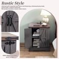 thumbnail image 6 of Farmhouse End Table with Charging Station, 19.6 Inch Rustic Wood Nightstand with Adjustable Shelf and Barn Doors, Square Sofa Side Table for Living Room, Bedroom, Grey, 6 of 7