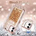 thumbnail image 5 of TASHHAR iPhone 14 Pro Case with Privacy Screen and Lens Protector 3 in 1 Anti Scratch Clear Glitter Shockproof Moving Shiny Quicksand Liquid Case for iPhone 14 Pro 6.1 inch 2022 Phone Rose Gold, 5 of 9