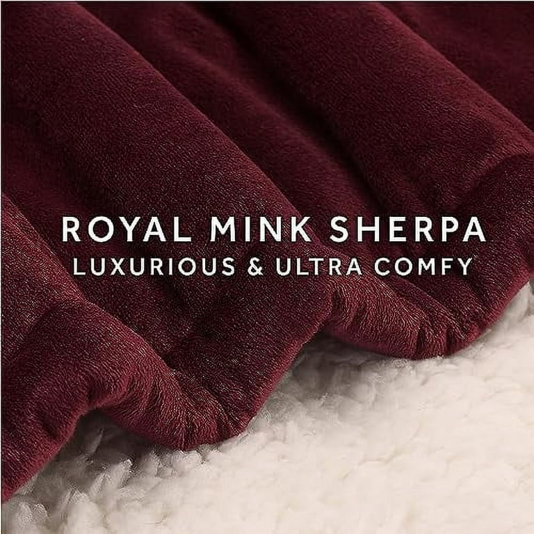 Sunbeam Royal Mink Sherpa Honig Beheizte persönliche Überwurf/Decke,  gemütlich-warm, verstellbare Heizstufen