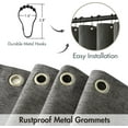 thumbnail image 3 of 84" Long Scalloped Shower Curtain Linen Textured with 12 Metal Hooks Cute Extra Long Heavy Duty Washable Waterproof Cloth Curtains with Black Border for Bathroom Hotel Bathtub,Charcoal Grey, 3 of 12