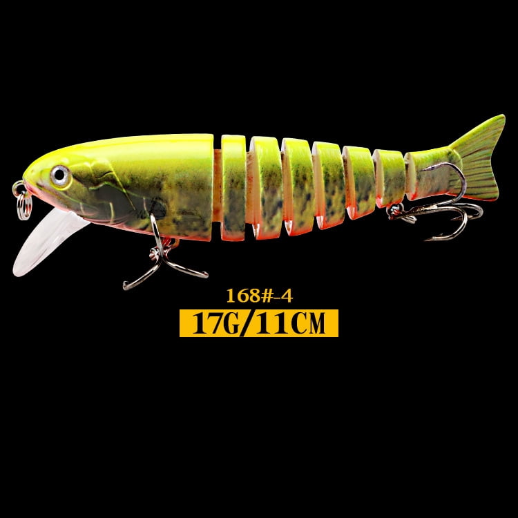 2PC Fishing Lures Jigs Multi-Section Fish Five-Color UV Printed Plastic Hard Lure Set Minnow