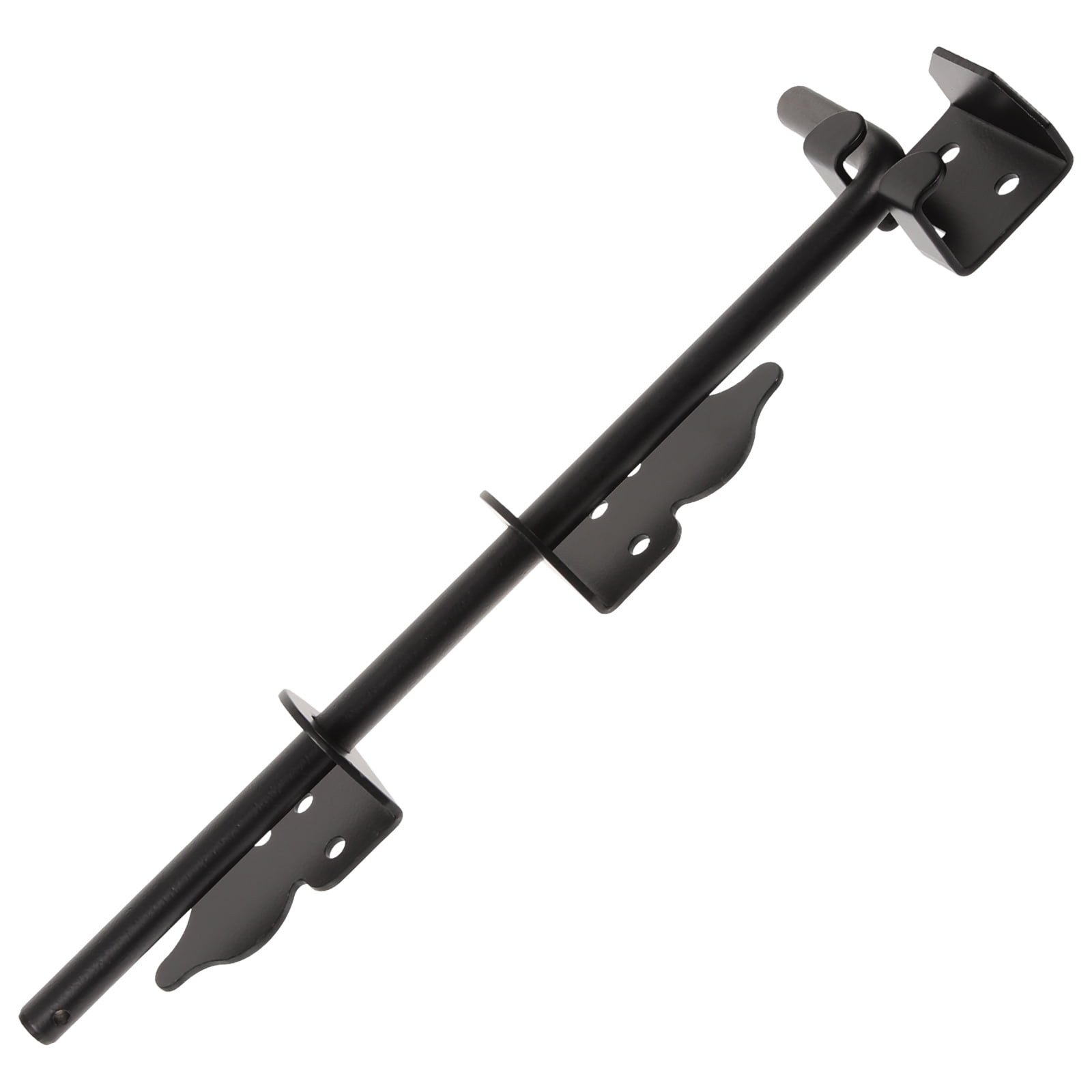 KALLORY Black Gate Latch Solid Thick Cane Bolt for Wood Fence Durable Floor Mounted Gate Hardware
