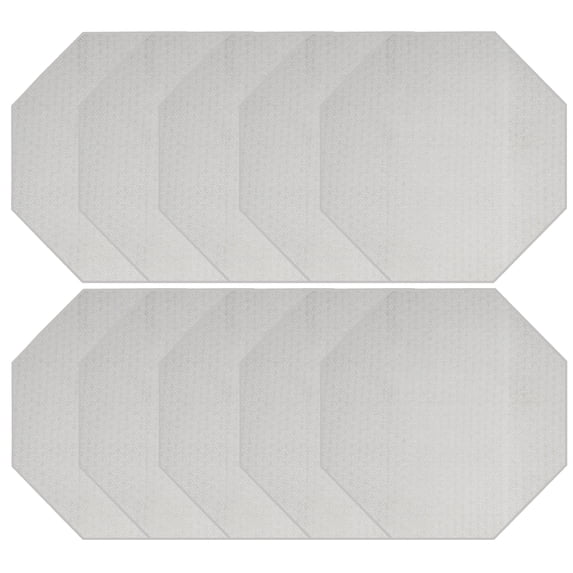 Furnish My Place Abstract Contemporary Geometrical Honeycomb Textured Modern Plush Two Tone High Low Pattern Rug, Home Door Mat, Made in USA - Valid Ivory, 3' Octagon - Set of 10