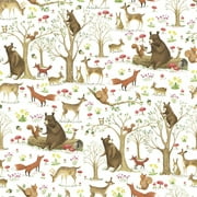 JAM Paper Industrial Bulk Wrapping Paper, 1/Pack, Fairytale Forest Gift Wrap, 416 Sq Ft (1/4 Ream)
