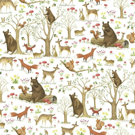 JAM Paper Industrial Bulk Wrapping Paper, 1/Pack, Fairytale Forest Gift Wrap, 416 Sq Ft (1/4 Ream)