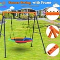 thumbnail image 6 of 45" Saucer Swing with Stand for Kids Outdoor, 440lbs Saucer Swing Set with Heavy-Duty Metal A-Frame and Adjustable Ropes, Round Swing Sets for Backyard, Playground and Park, 6 of 7