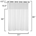 thumbnail image 2 of White Fabric Shower Curtain , Cotton Blend, Waffle Weave, with Snap in Replacement Liner,71 x 86 inches, 2 of 6