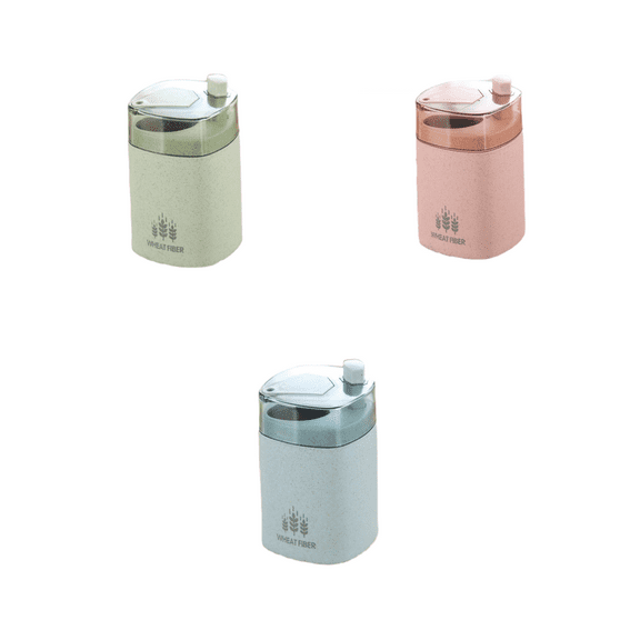3 PCS Wheat Straw Home Use Automatic Toothpick Dispenser Holder for Easy Access