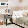 thumbnail image 3 of Oumilen Nightstand with Charging Station with Drawer, Gray, 3 of 5