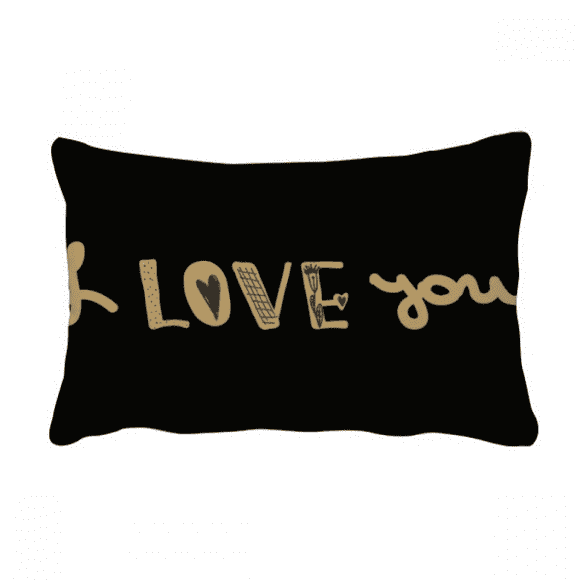 i love you quote handwrite throw pillow lumbar insert cushion cover home sofa