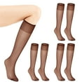 thumbnail image 3 of MZXELPRJD No Show Socks Womens 4 Pairs Silk Thigh High Socks Nylon Socks for Party Tights Accessories, Womens Ankle Socks Coffee, 3 of 4