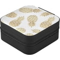 thumbnail image 3 of GZHJMY Pineapple Small Jewelry Box, Portable Leather Travel Jewelry Storage Case for Rings Earrings Necklace Bracelets, 3 of 7