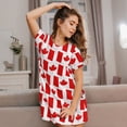 thumbnail image 3 of Easygdp Canada Camisón de manga corta para mujer, informal, estampado, 3 of 6