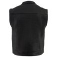 thumbnail image 4 of Milwaukee Leather LKM3720 Men's Black Leather Club Style Motorcycle Rider Vest with Concealed Snap Button Closure - 4X-Large, 4 of 4