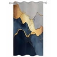 thumbnail image 2 of nqOlkjepod Outdoor Curtains for Patio Waterproof, Navy Blue Geometric Outdoor Privacy Panels Grommet, Modern Abstract Luxury Golden Blackout Outside Curtains for Porch/Cabana 54"x84", 1 Panel, 2 of 8