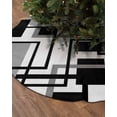 thumbnail image 2 of Black Grey Geometric Christmas Tree Skirt 48 Inches Large Christmas Skirt Tree, Modern Abstract Art White Tree Skirt Christmas Decorations for Fireplace Party Holidays Indoor Outdoor, 2 of 7