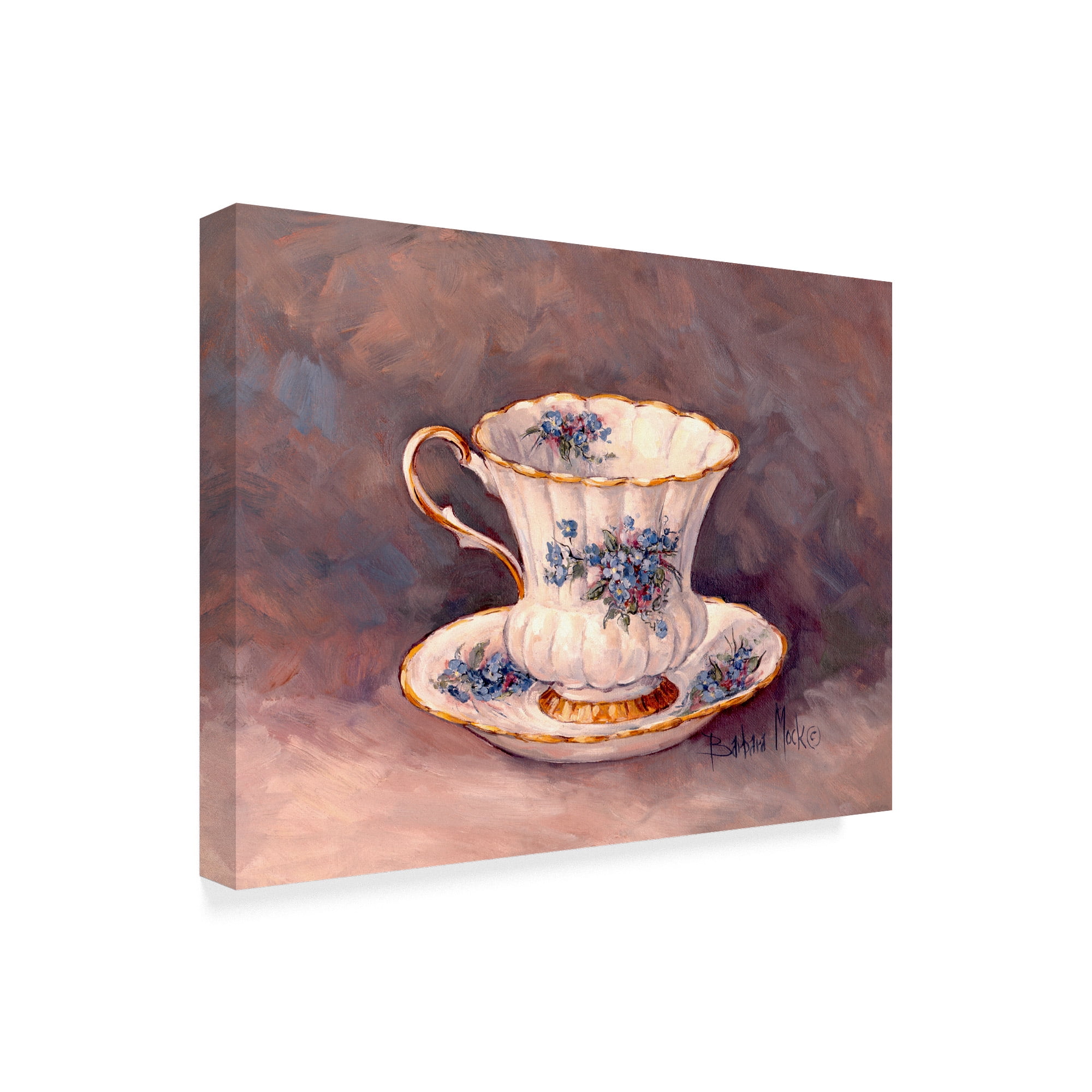 Trademark Fine Art 'Blue Nosegay Teacup' Canvas Art by Barbara Mock