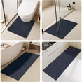 thumbnail image 4 of BULULOM Bath Mat Non-Slip, Quick-Dry Absorbent Bathroom Rug, Washable Thin Rubber Backing Design Fits Under Doors Navy Blue 20"x30", 4 of 9