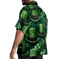 thumbnail image 3 of Saint Patrick's Day Men's Short Sleeve Hawaiian Print Button Down Beach Shirt, 3 of 6