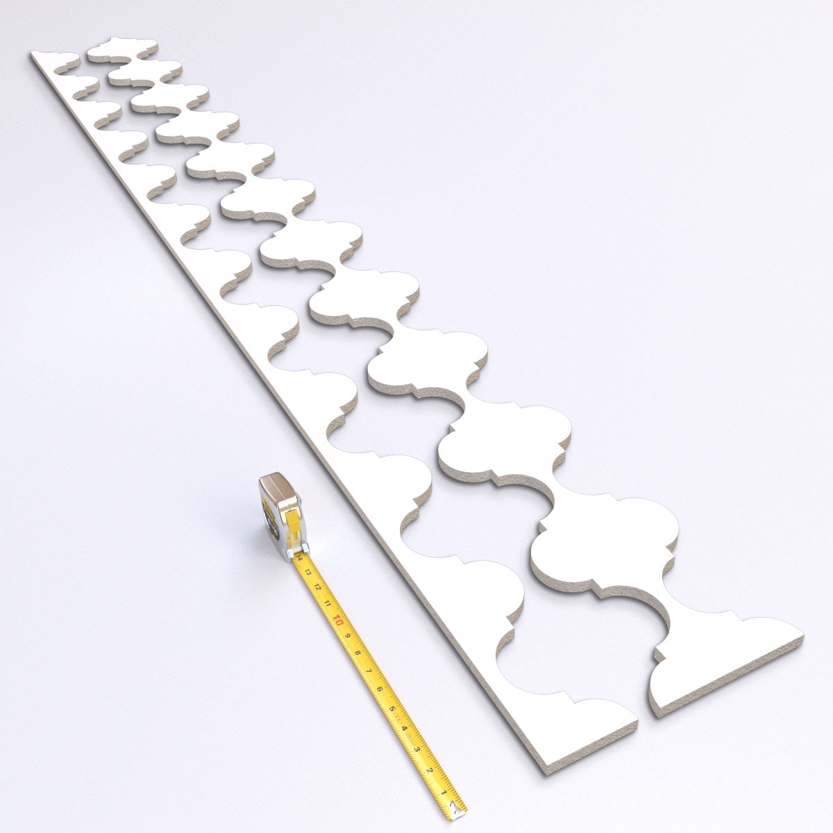 Ekena Millwork 94"H x 5/8"T Marrakesh PVC Adjustable Decorative Slat Wall Panel Kit, Unfinished (contains 11 Slats + 1 Straight Edge Starter Slat)