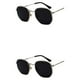 thumbnail image 2 of Sonducket Gafas de sol hexagonales con montura ligera, lentes polarizadas de moda, protección , unisex, cómodas, plateadas, negras, grises, C1 Plata negro gris C1 2Conjunto, 2 of 6