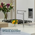 thumbnail image 3 of Wowow Pot Filler Faucet Deck Mount Stove Faucet, Solid Brass Pot Filler Brushed Nickel Kitchen Folding Faucet with Stretchable Double Joint Swing Arm, 3 of 7