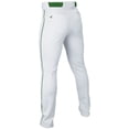 thumbnail image 2 of Easton Men's Rival+ Open Bottom Piped Baseball Pants White/Dark Green M, 2 of 2