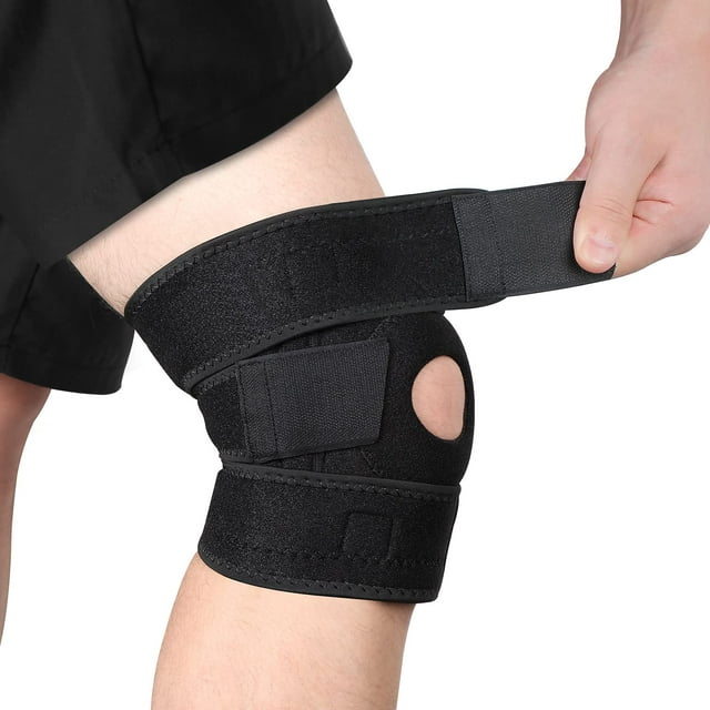 HAHADAXA Knee Brace with Side Stabilizers, Knee Compression Sleeve, Knee Wrap for Meniscus Tear Knee Pain ACL MCL Injury Recovery Adjustable Knee Support for Men and Women
