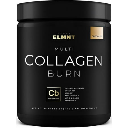ELMNT Super Collagen Burn - Multi Collagen Peptides Powder for Women w. Apple C Vinegar (Chocolate)