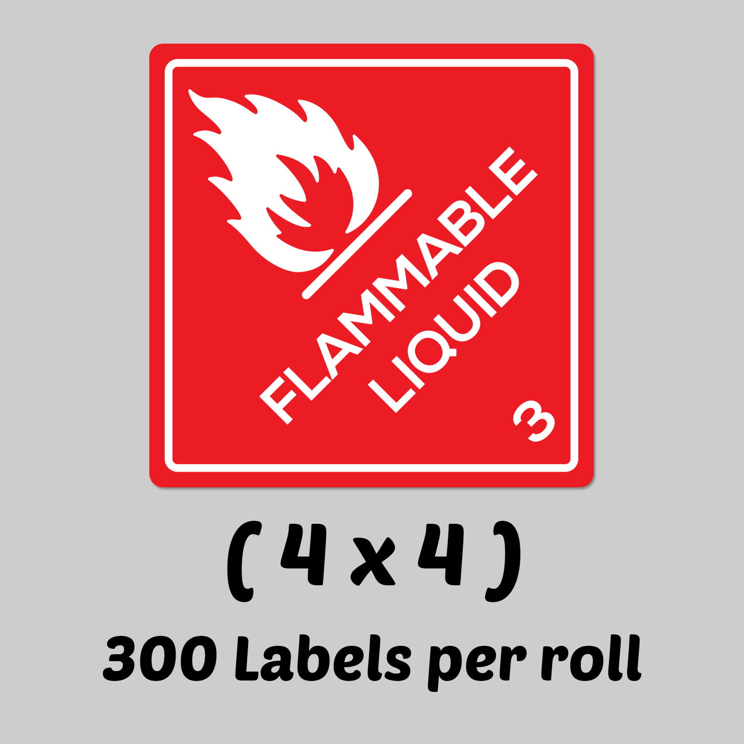 5K total Flammable Gas labels 100mm x 100mm 5 Rolls of 1000 Labels 4" x 4" 